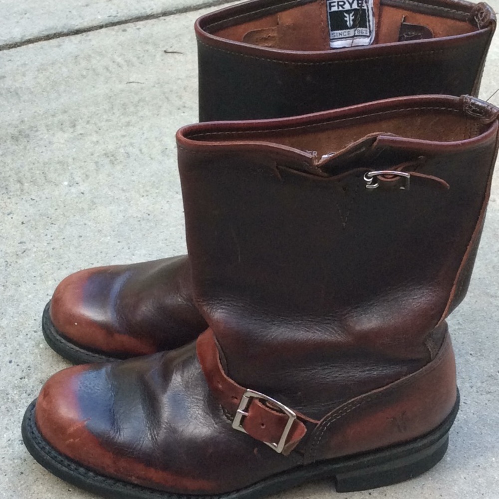 Frye Short Boots with Heel and Buckles, USA Made